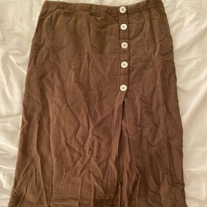 Olive Green Grade & Gather Midi Slit Skirt